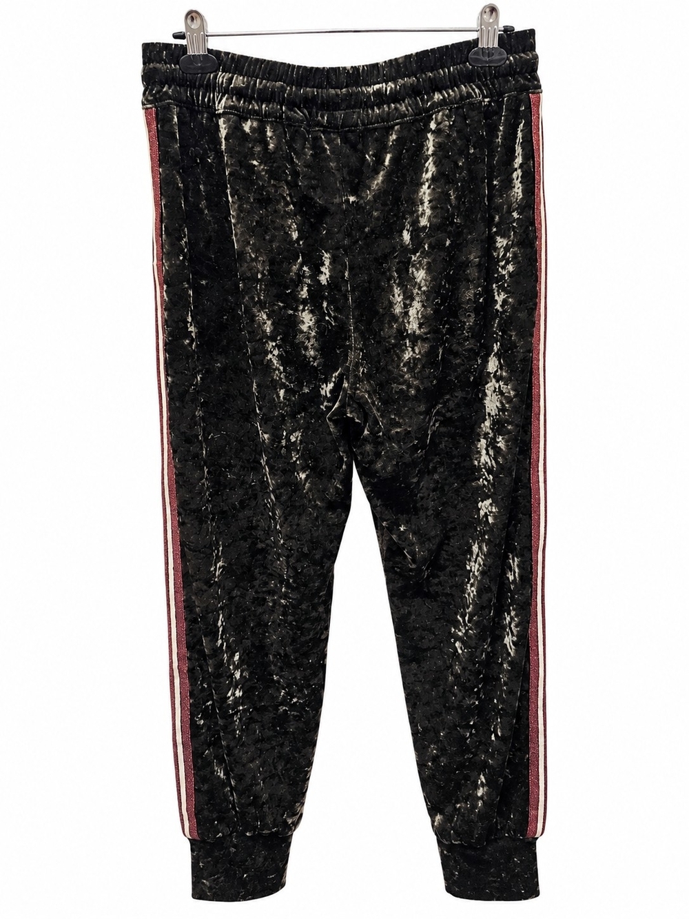 Zara Crushed Velvet Side Stripe Jogger Pants Size M - Picture 4 of 6
